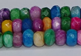 CAG9598 15.5 inches 5*8mm faceted rondelle crazy lace agate beads