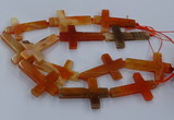 CAG9628 15.5 inches 32*48mm - 35*50mm cross dragon veins agate beads