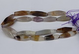 CAG9636 15.5 inches 12*45mm - 12*50mm freeform agate beads