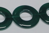 CAG965 15.5 inches 30mm donut green agate gemstone beads wholesale