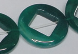 CAG966 15.5 inches 32mm donut green agate gemstone beads wholesale