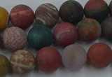 CAG9667 15.5 inches 8mm round matte ocean agate beads wholesale