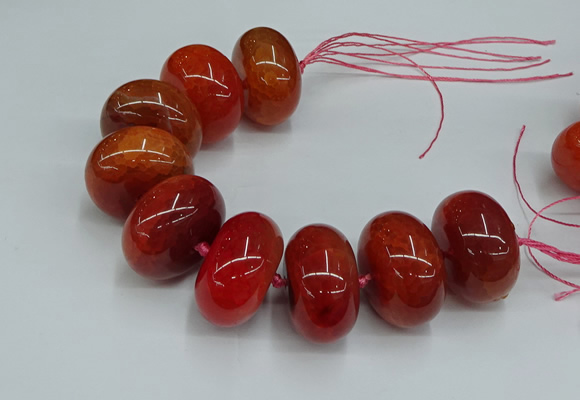 CAG9683 7.5 inches 20*35mm rondelle agate gemstone beads