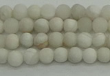 CAG9700 15.5 inches 4mm round matte grey agate beads wholesale