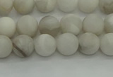 CAG9701 15.5 inches 6mm round matte grey agate beads wholesale