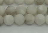 CAG9702 15.5 inches 8mm round matte grey agate beads wholesale