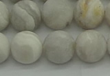 CAG9704 15.5 inches 12mm round matte grey agate beads wholesale