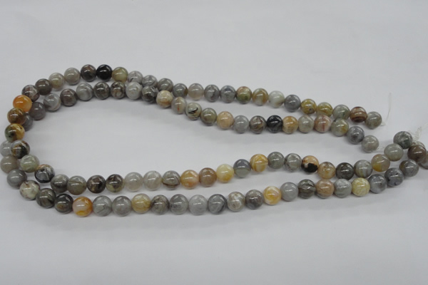 CAG972 15.5 inches 8mm round bamboo leaf agate gemstone beads