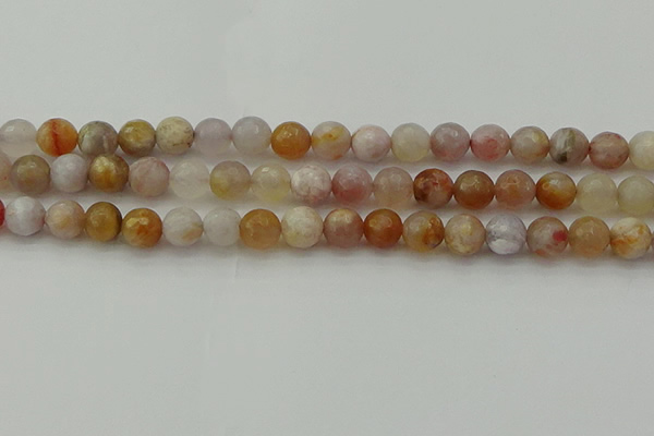 CAG9720 15.5 inches 8mm faceted round colorful agate beads wholesale