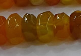 CAG9762 15.5 inches 8*16mm faceted rondelle agate gemstone beads