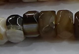 CAG9776 15.5 inches 8*16mm faceted rondelle agate gemstone beads