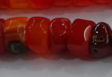 CAG9781 15.5 inches 8*16mm faceted rondelle agate gemstone beads