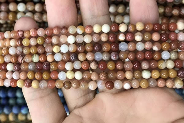 CAG9804 15.5 inches 4mm round wood agate beads wholesale