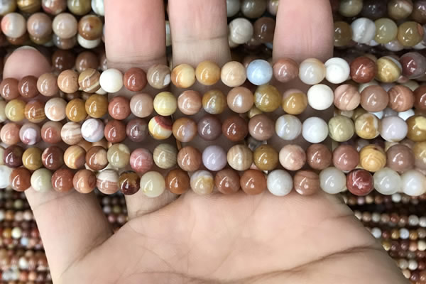 CAG9805 15.5 inches 6mm round wood agate beads wholesale