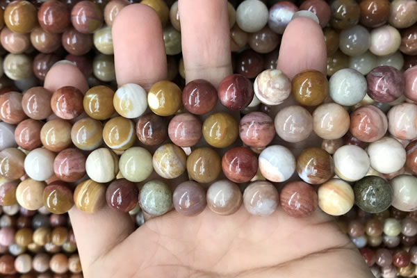 CAG9807 15.5 inches 10mm round wood agate beads wholesale