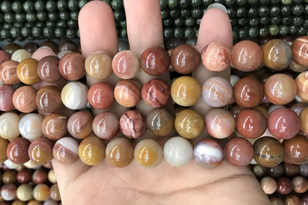 CAG9808 15.5 inches 12mm round wood agate beads wholesale