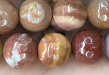 CAG9813 15.5 inches 10mm faceted round wood agate beads