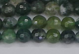 CAG9824 15.5 inches 6mm faceted round moss agate beads