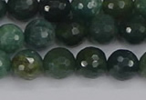 CAG9825 15.5 inches 8mm faceted round moss agate beads