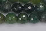 CAG9826 15.5 inches 10mm faceted round moss agate beads