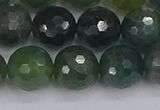 CAG9827 15.5 inches 12mm faceted round moss agate beads