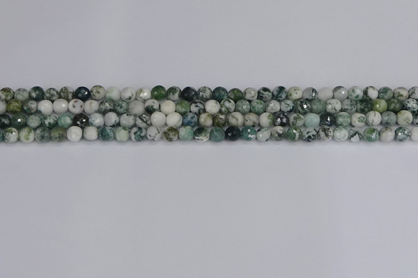 CAG9837 15.5 inches 4mm faceted round tree agate beads