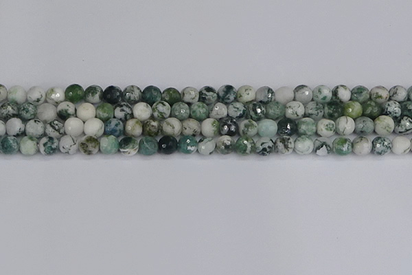 CAG9838 15.5 inches 6mm faceted round tree agate beads