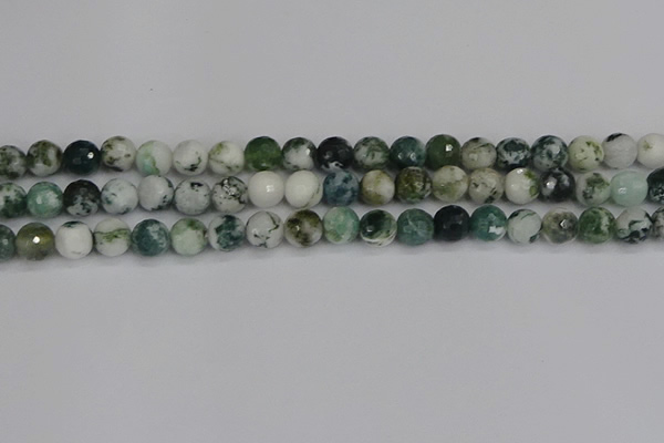 CAG9839 15.5 inches 8mm faceted round tree agate beads