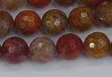 CAG9847 15.5 inches 8mm faceted round red moss agate beads