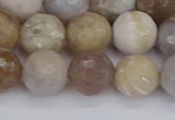 CAG9855 15.5 inches 10mm faceted round ocean fossil agate beads