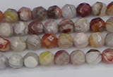 CAG9860 15.5 inches 4mm faceted round Mexican crazy lace agate beads