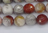 CAG9862 15.5 inches 8mm faceted round Mexican crazy lace agate beads