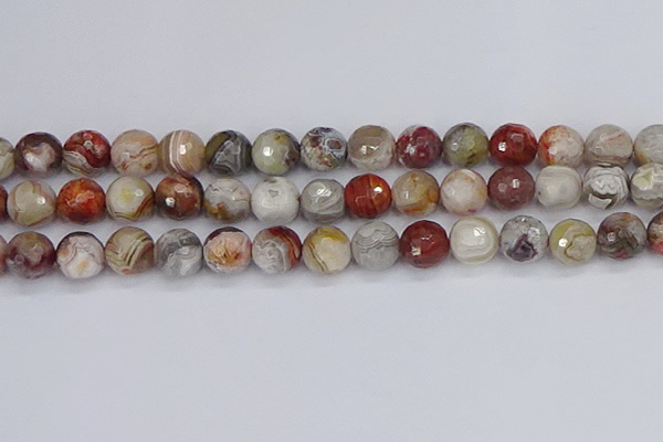 CAG9864 15.5 inches 12mm faceted round Mexican crazy lace agate beads