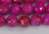 CAG9878 15.5 inches 10mm faceted round fuchsia crazy lace agate beads