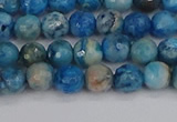 CAG9882 15.5 inches 4mm faceted round blue crazy lace agate beads