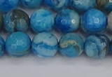 CAG9884 15.5 inches 8mm faceted round blue crazy lace agate beads