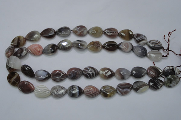 CAG989 15.5 inches 13*18mm faceted flat teardrop botswana agate beads