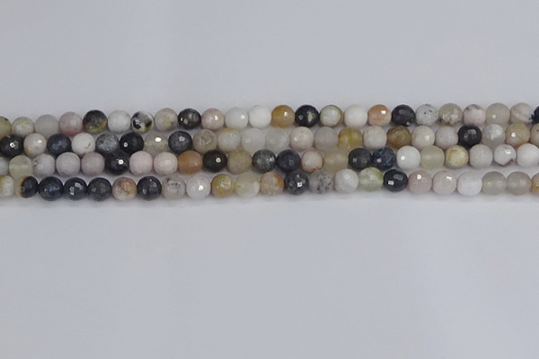 CAG9896 15.5 inches 4mm faceted round parrel dendrite agate beads