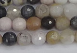 CAG9897 15.5 inches 6mm faceted round parrel dendrite agate beads