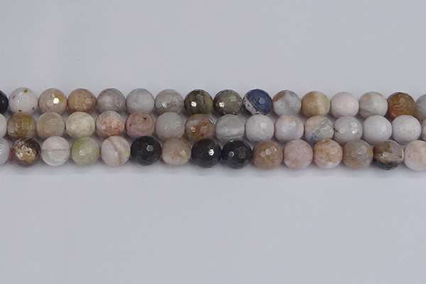 CAG9898 15.5 inches 8mm faceted round parrel dendrite agate beads