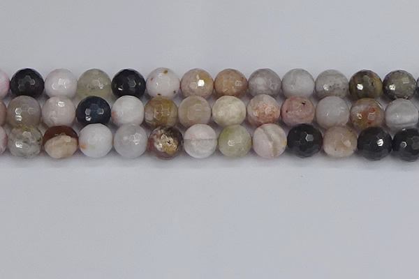 CAG9900 15.5 inches 12mm faceted round parrel dendrite agate beads