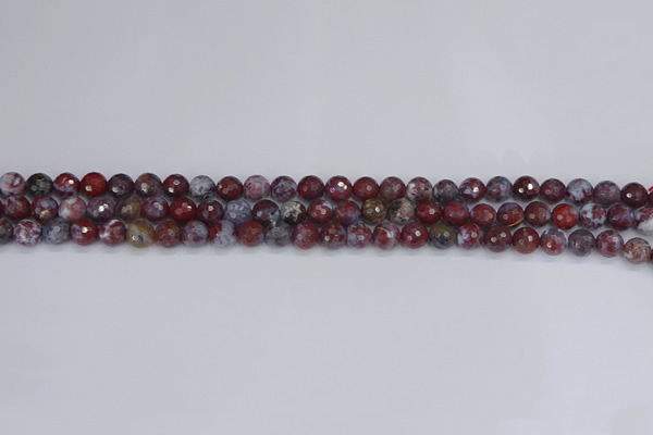 CAG9903 15.5 inches 4mm faceted round red lightning agate beads