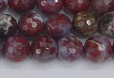 CAG9905 15.5 inches 8mm faceted round red lightning agate beads