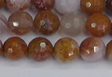 CAG9912 15.5 inches 8mm faceted round red moss agate beads