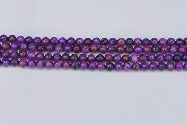 CAG9918 15.5 inches 6mm round purple crazy lace agate beads