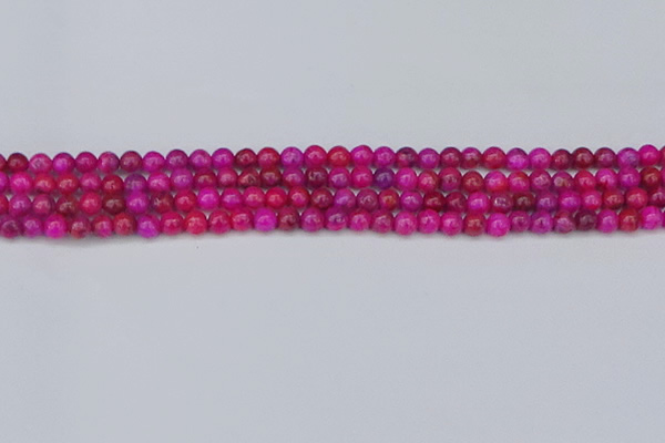 CAG9924 15.5 inches 4mm round fuchsia crazy lace agate beads