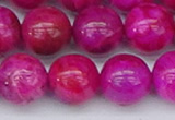 CAG9928 15.5 inches 12mm round fuchsia crazy lace agate beads