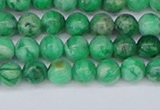 CAG9938 15.5 inches 4mm round green crazy lace agate beads