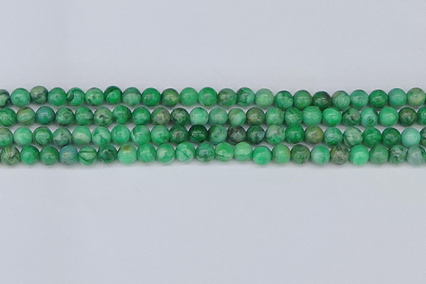 CAG9939 15.5 inches 6mm round green crazy lace agate beads