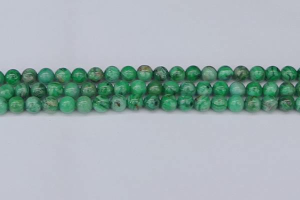 CAG9940 15.5 inches 8mm round green crazy lace agate beads